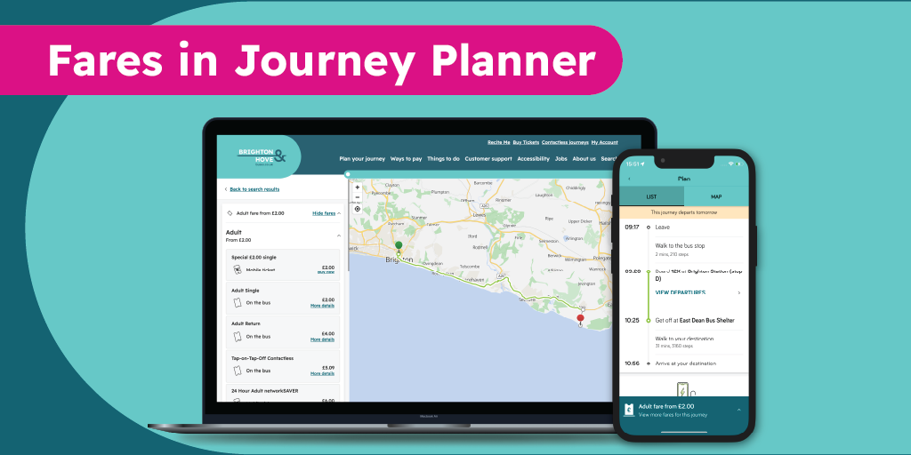 Introducing Fares in Journey Planner Brighton & Hove Buses