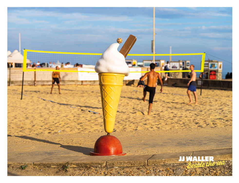 Large ice cream on the beach