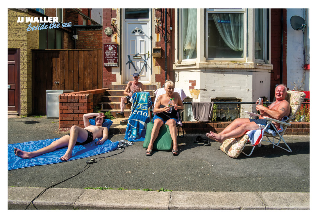 People sunbathing in the street