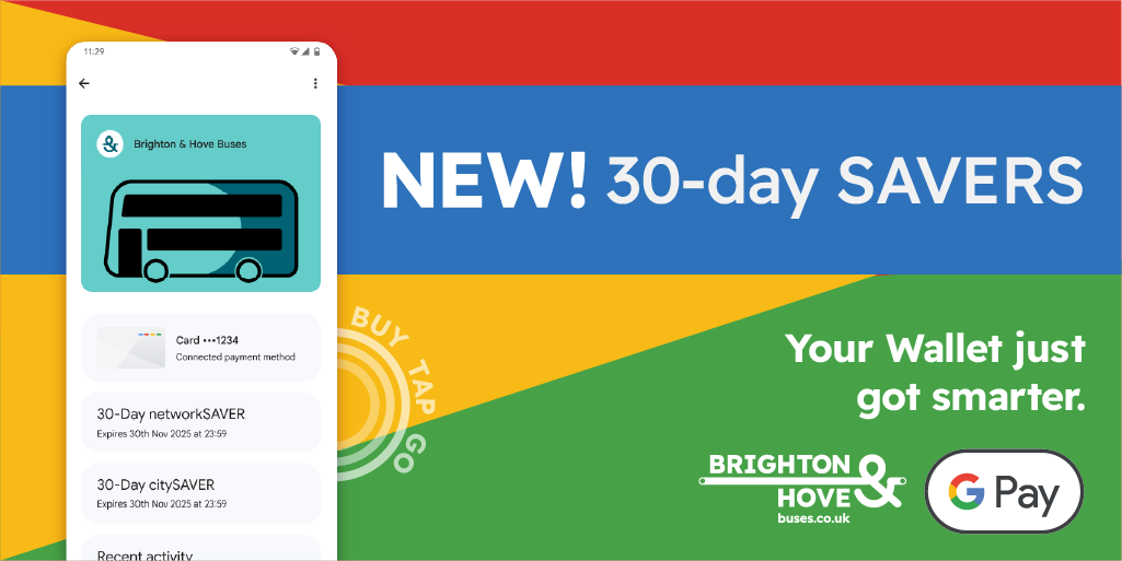 Banner saying NEW! 30-day Savers, with screenshot of google wallet